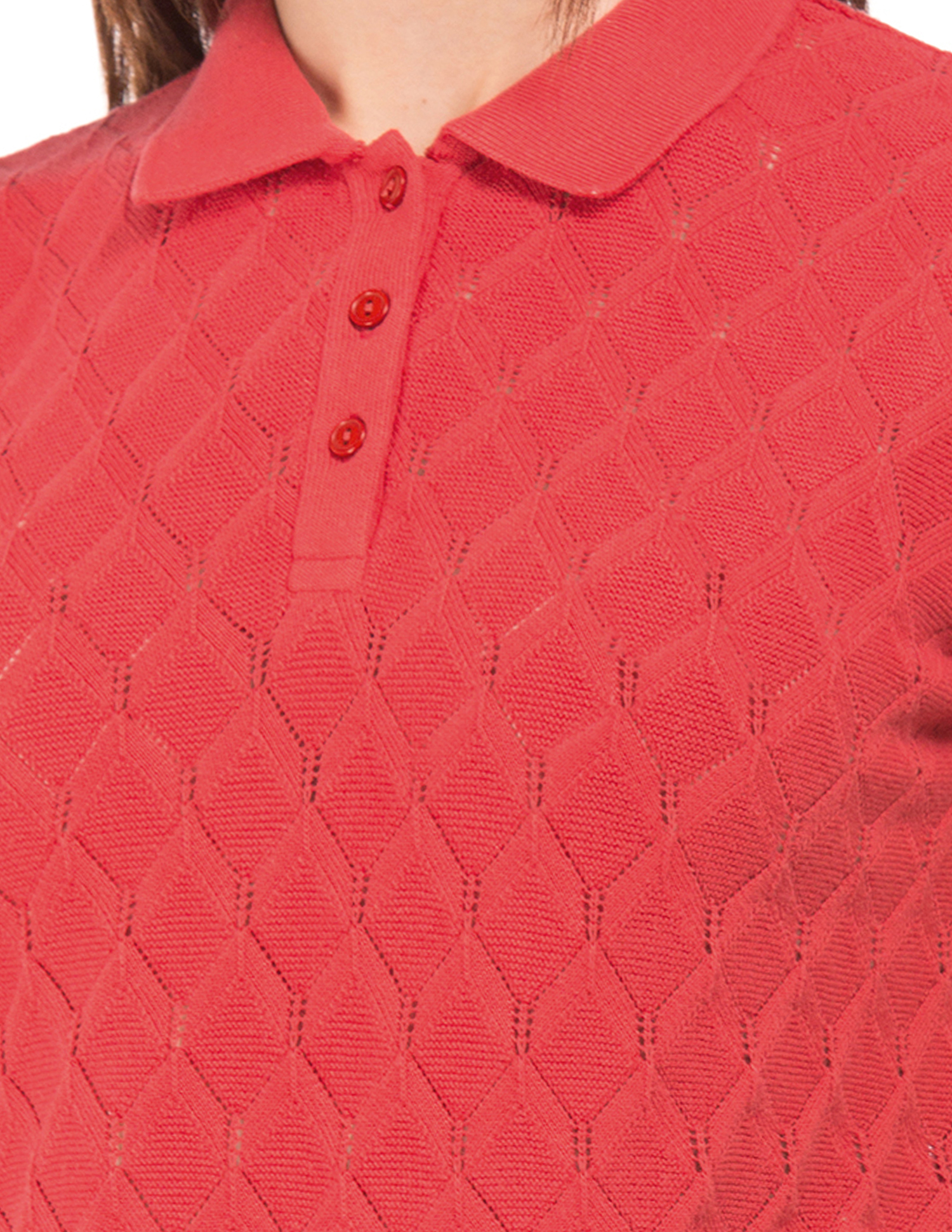 U.S.Polo Assn. Women's Half Sleeve Slim Fit Red Polo T-Shirt